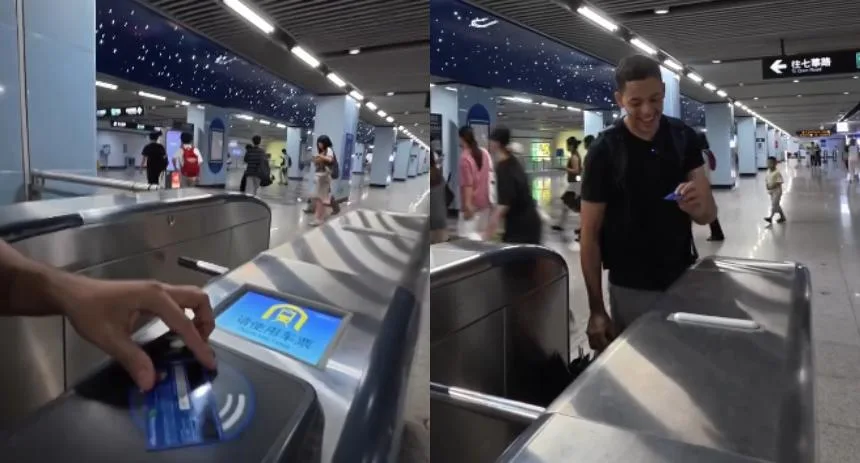 Turista se hizo viral por usar su tarjeta de Bancamiga para pagar en el metro de China