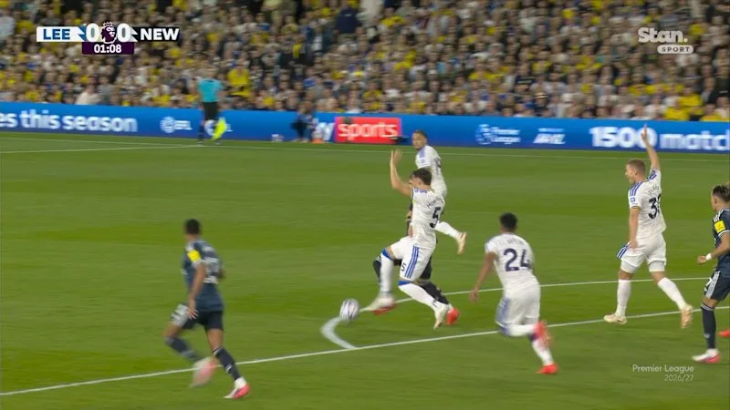 Early Leeds penalty shout waved away