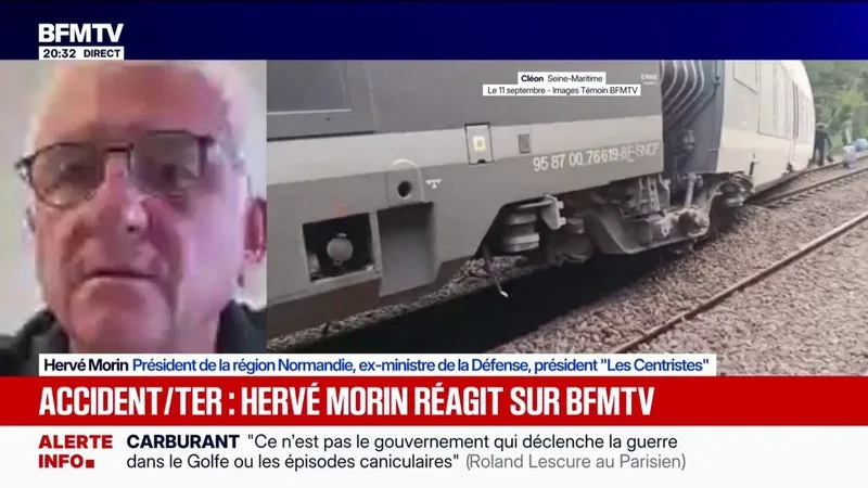 Déraillement d'un train en Normandie": "C'est un acte de malveillance criminel", estime Hervé Morin, président de la région Normandie