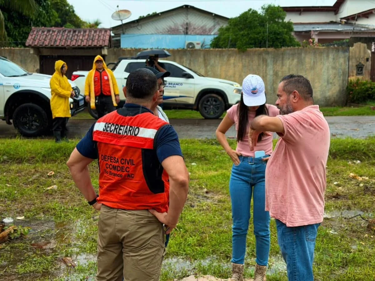 Defesa Civil monitora áreas de risco após chuva de 25 milímetros em duas horas em Rio Branco