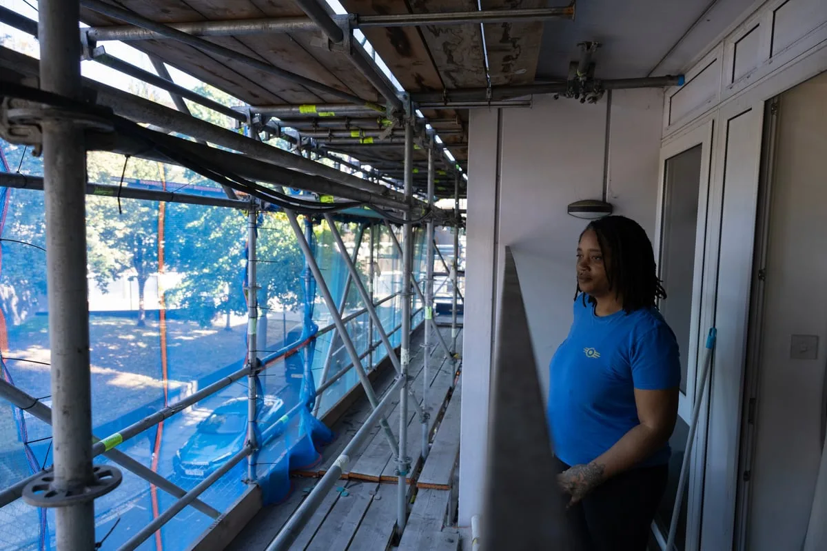 Misery of London tenants as tower block wrapped in scaffolding for over six years