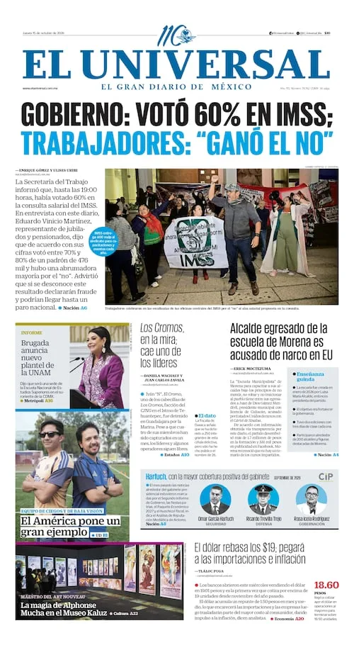 Portada impresa del 15 de octubre de 2026