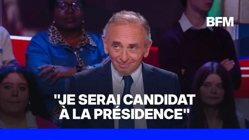 Éric Zemmour annonce qu'il sera "candidat à la présidence de la République"