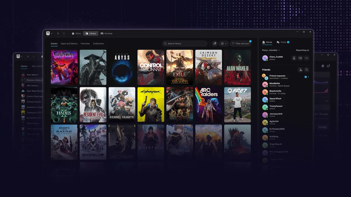Epic Games revela novo launcher desenvolvido com IA e promete ser quase 50% mais rápido que Steam