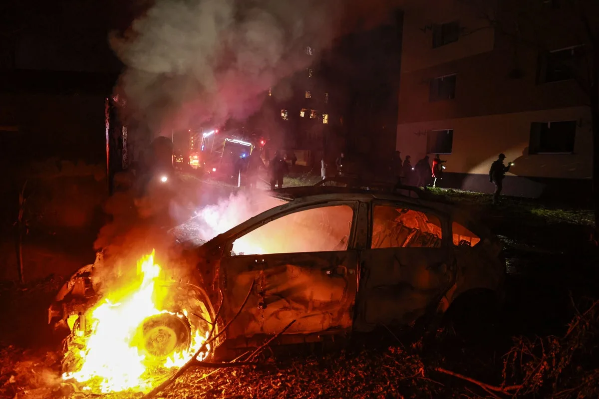 Blaze at St Petersburg oil sites as Kyiv launches more than 1,000 drones at Russia