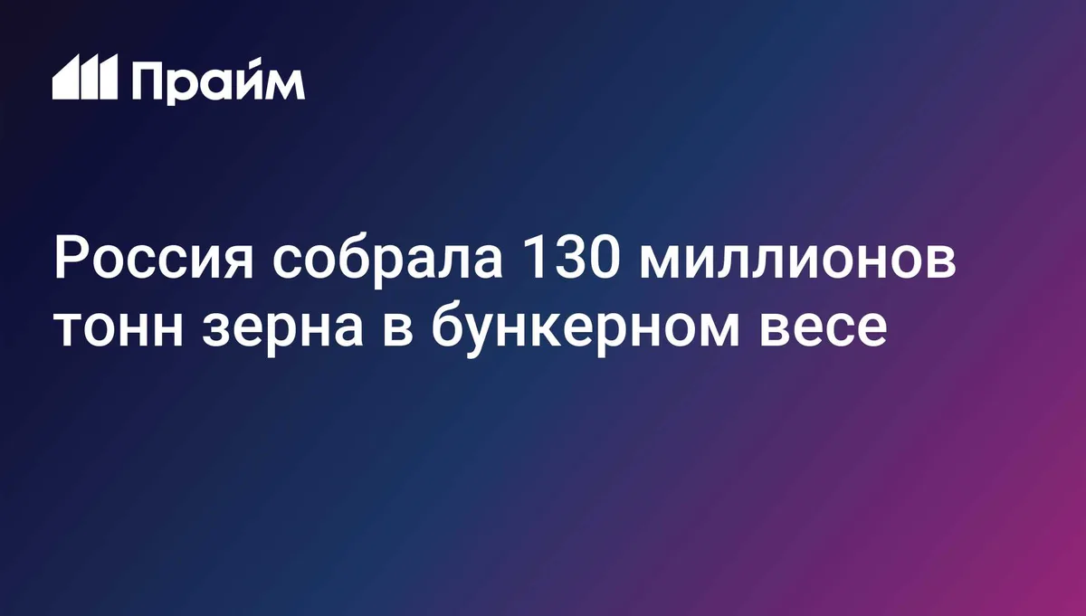 Россия собрала 130 миллионов тонн зерна в бункерном весе