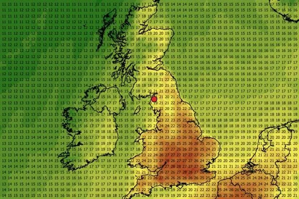 UK weather maps show 16 areas forecast to hit 27C in September heatwave - full list