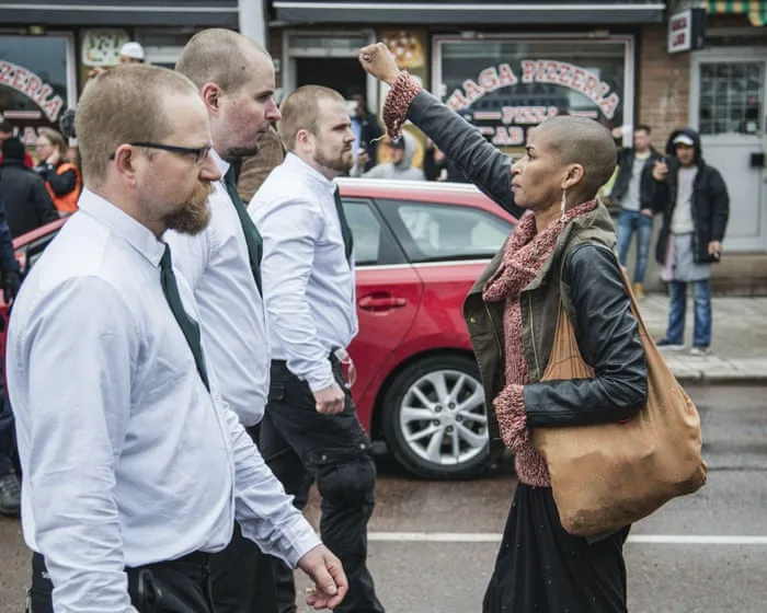 A lone Black woman’s defiance of Swedish neo-Nazis, 10 years on