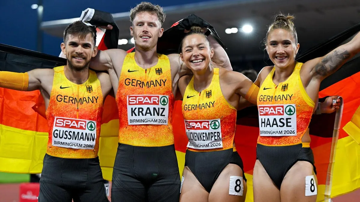 Leichtathletik: Bei EM-Premiere: Deutsche Mixed-Staffel sprintet zu Silber