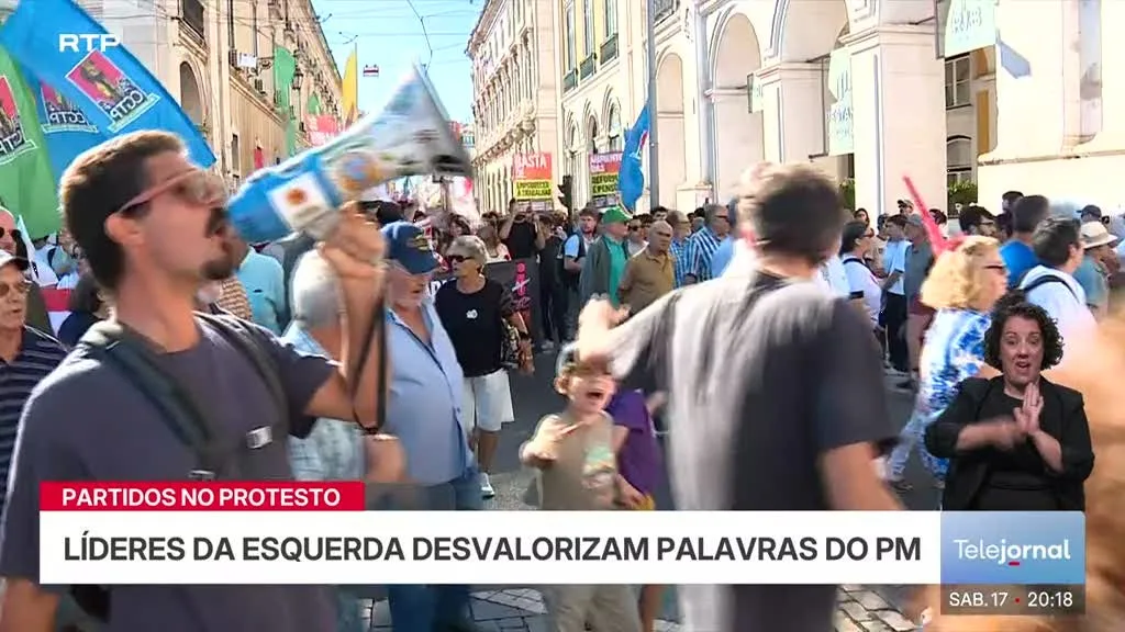 Partidos no protesto. Líderes da esquerda desvalorizam palavras de Montenegro
