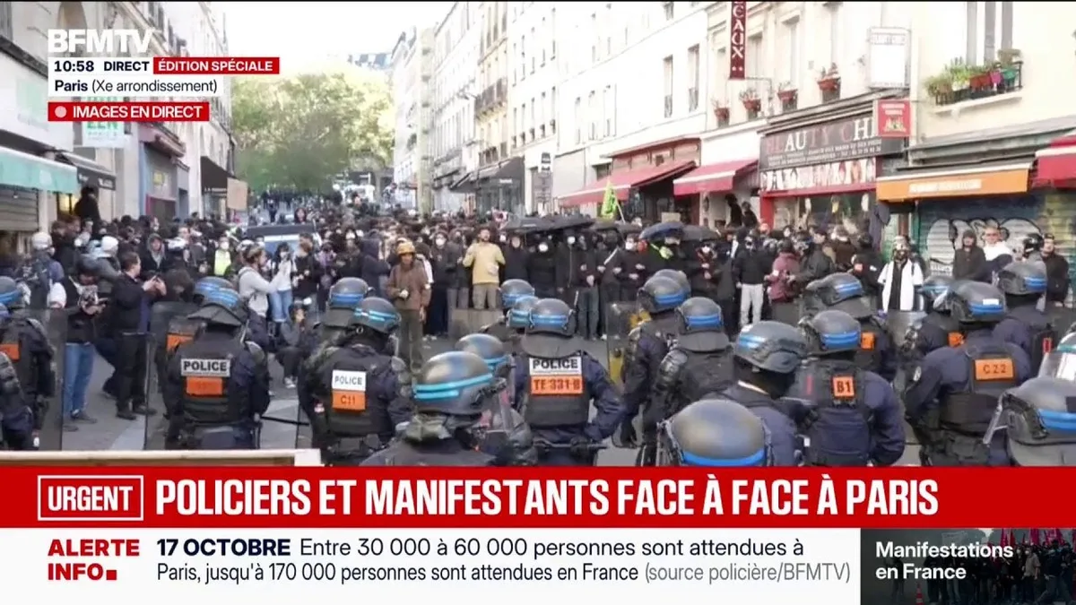 Un cortège "non déclaré" stoppé par des policiers dans le Xe arrondissement de Paris