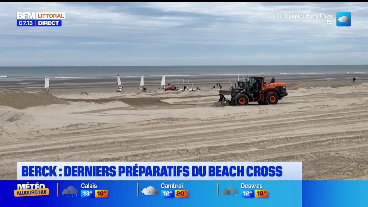 A Berck, les derniers préparatifs avant le beach cross ce week-end.
