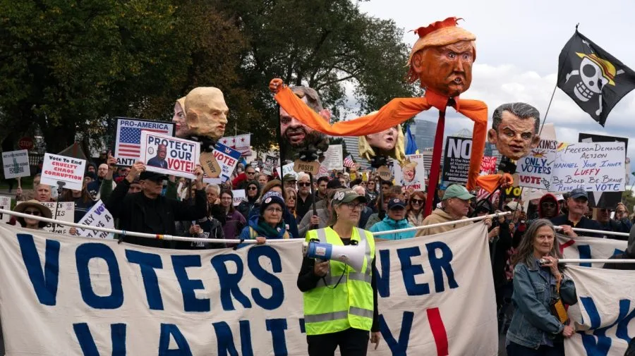 Thousands of No Kings protests held for nationwide early voting 'day of action'