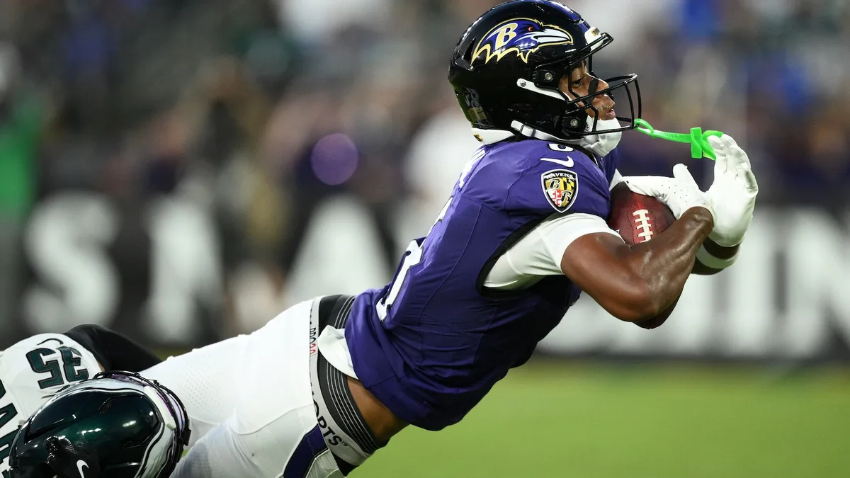 Ja'Kobi Lane has TD catch on promising night for Ravens rookie receivers in 24-7 win over Eagles
