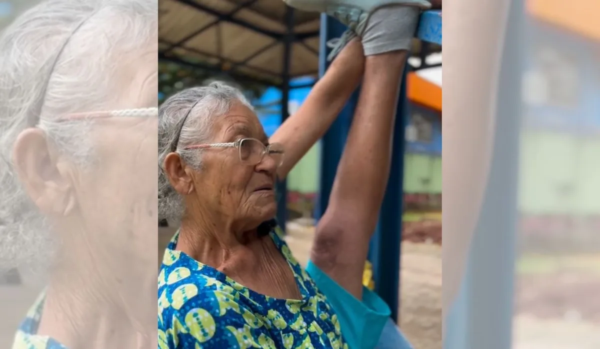 Ela tem 84 anos e surpreende pela flexibilidade: vídeo gravado em Vitória já tem milhões de views