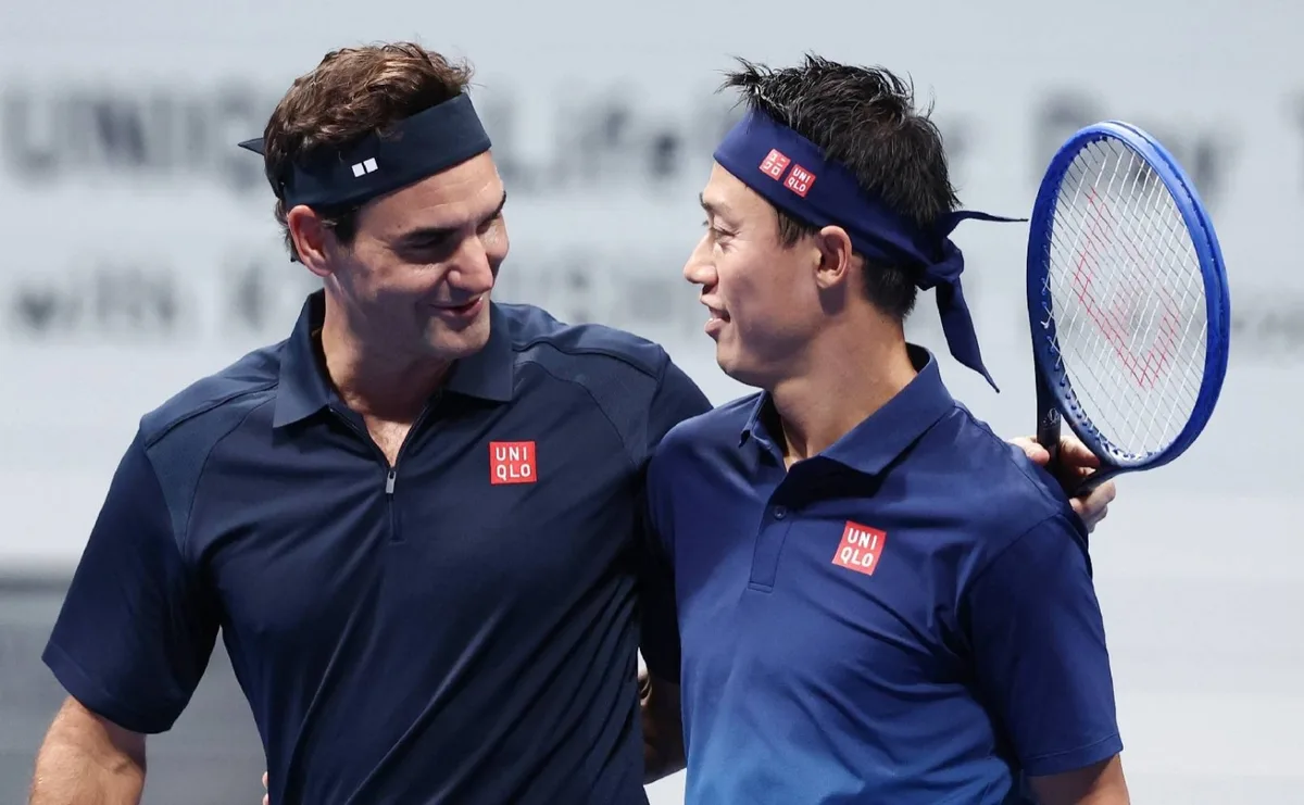 Nishikori appears alongside Federer at retirement event