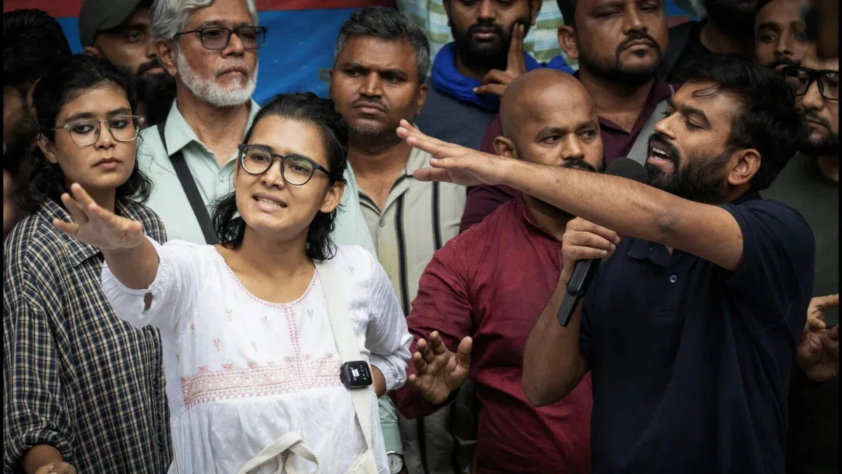'Stop it; get lost': Chaos erupts at CJP's Abhijeet Dipke, Neha Bora's joint presser - video