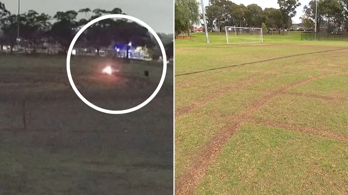 Heartless hoon tears up Bankstown football field causing thousands of dollars in damage