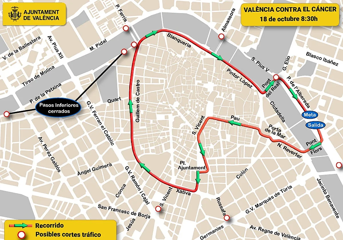 Aplazada la carrera 'Valencia contra el Cáncer' por la alerta naranja por lluvias