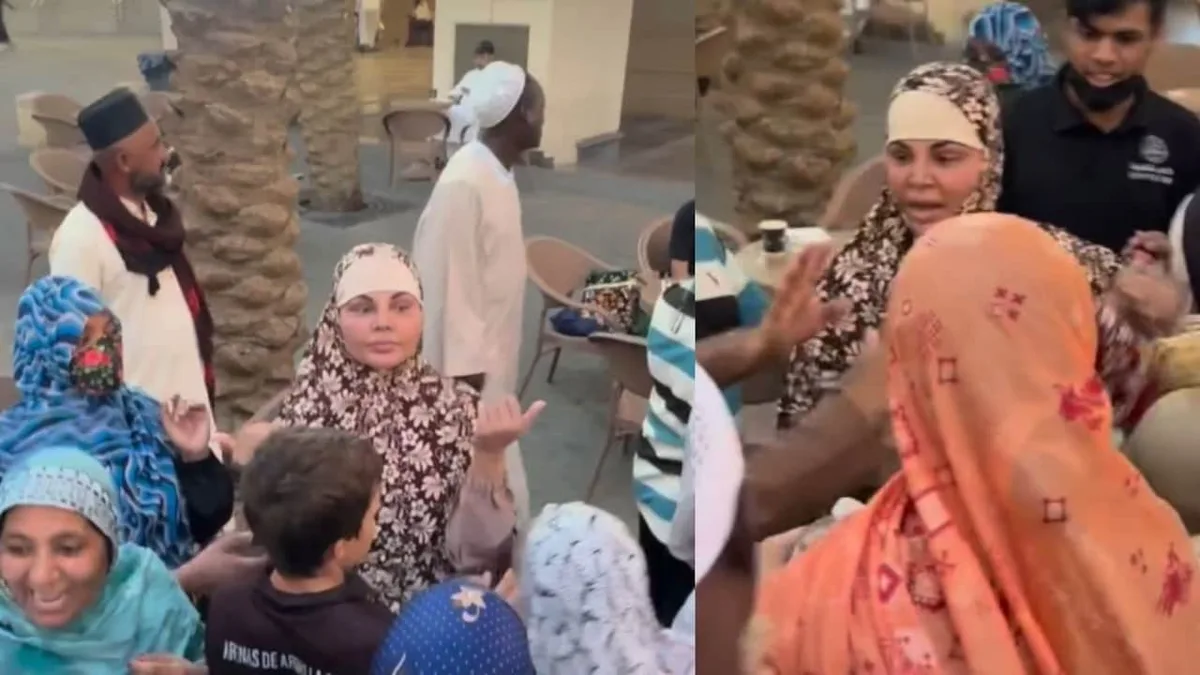 Rakhi Sawant Looks Scared As She Gets Mobbed By Pilgrims In Mecca: Watch