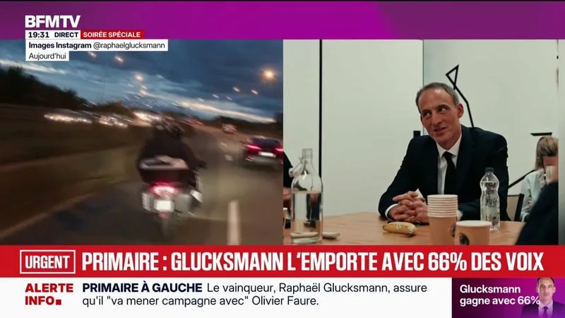 Victoire de Raphaël Glucksmann à la primaire sociale-démocrate: le moment où il dévoile les résultats à son équipe