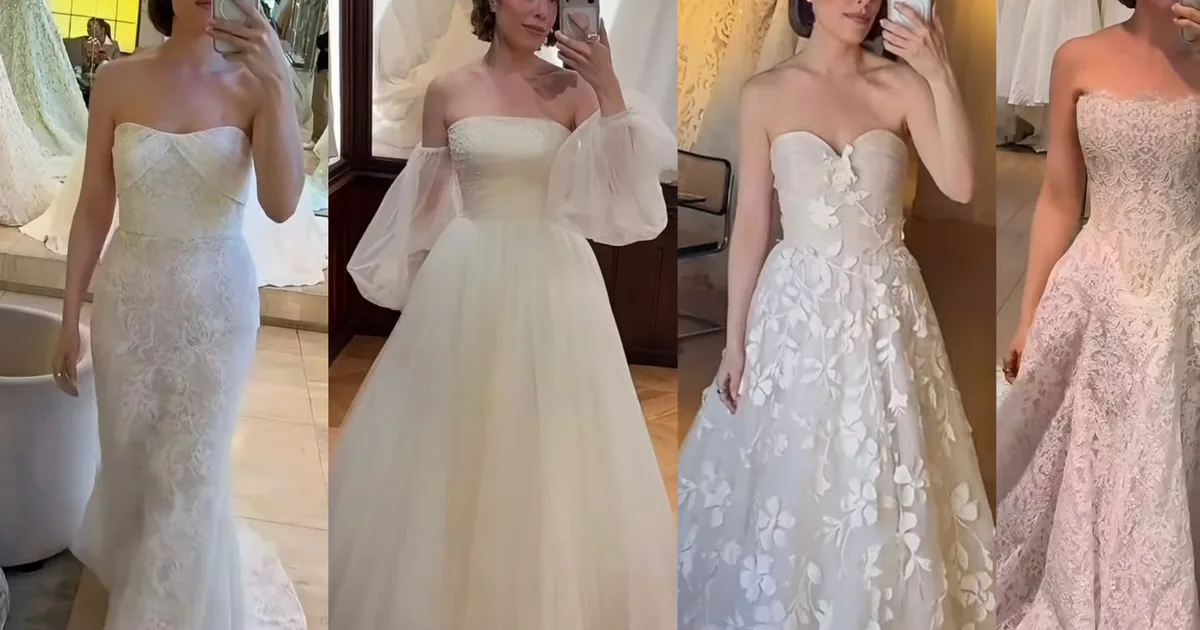 Vestido de noiva sereia com renda, princesa com mangas bufantes e mais: 10 modelos que Fabiana Justus experimentou antes de renovar votos