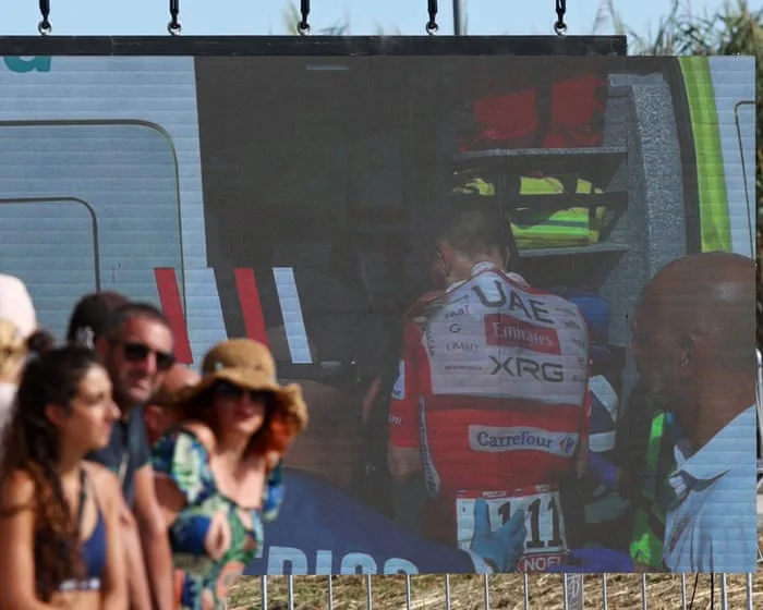 Tadej Pogacar shares picture from hospital after Vuelta-ending crash