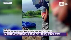 Realizan mantenimiento en áreas del Parque del Este