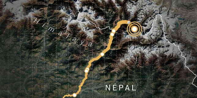 Les inondations au Népal et au Tibet, une catastrophe racontée en carte et en images par satellite