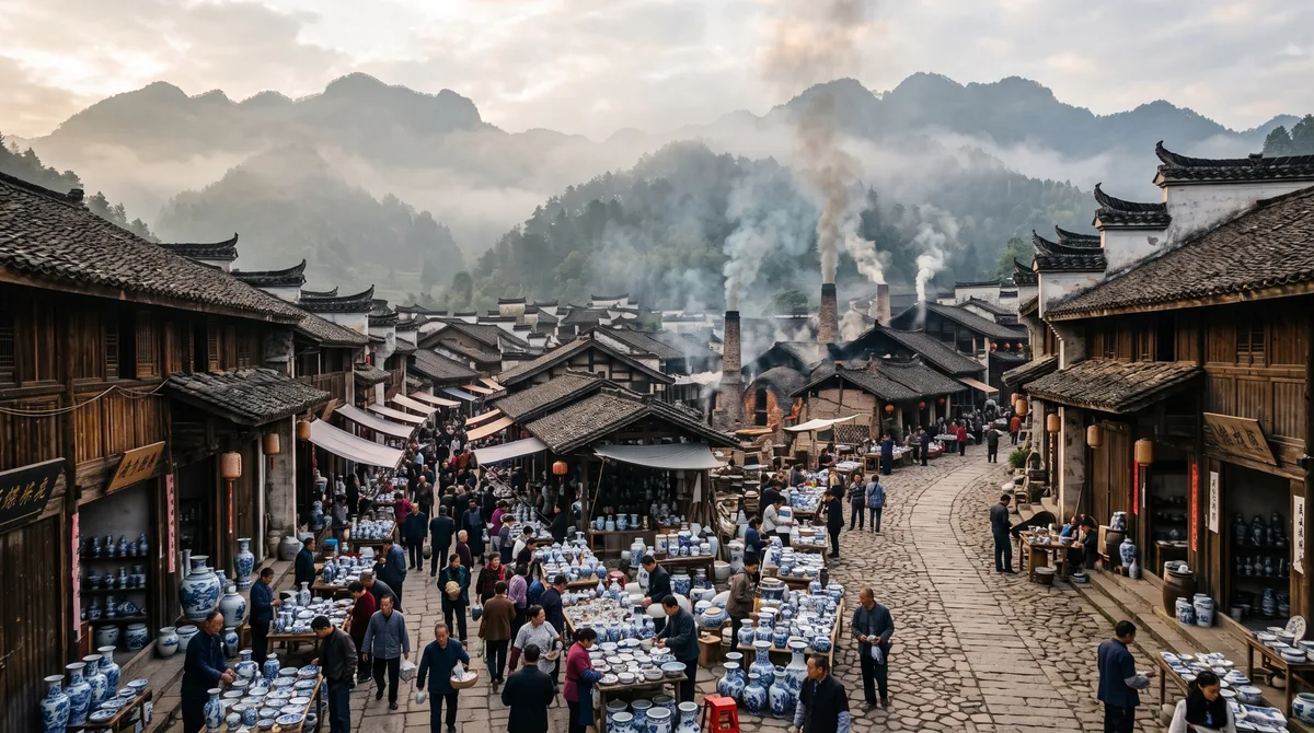 Porcelana azul e branca saiu desta cidade chinesa durante nove séculos e cinco áreas preservadas mostram desde a extração da matéria-prima até os fornos imperiais