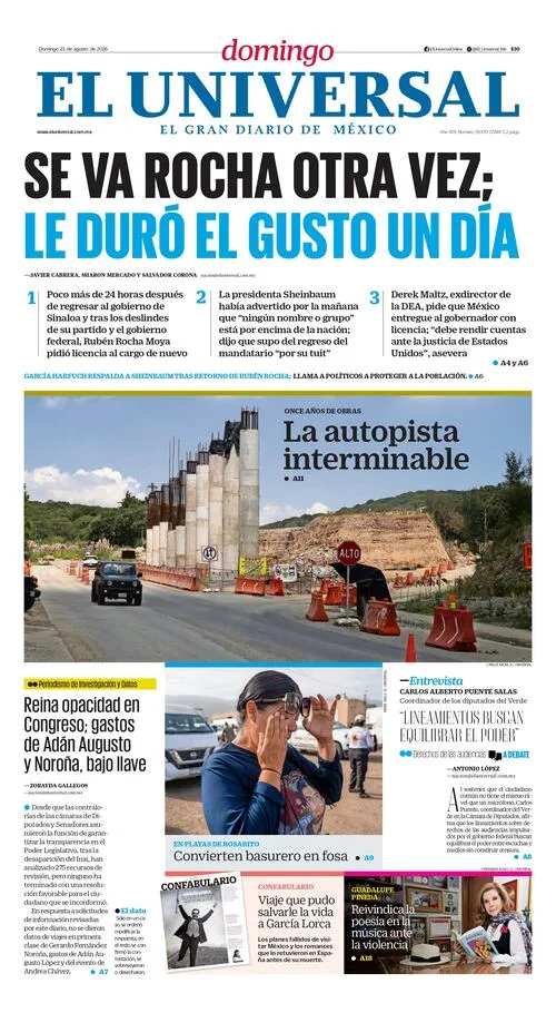 Portada impresa del 23 de agosto de 2026