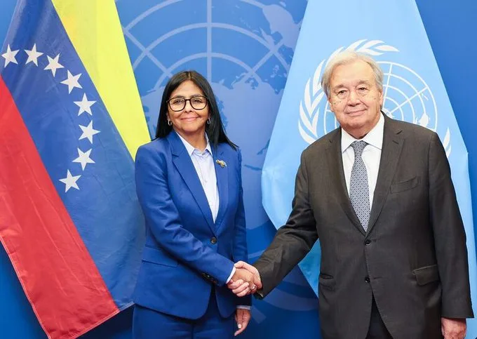Secretario general de la ONU sostuvo encuentro con Delcy Rodríguez en EEUU
