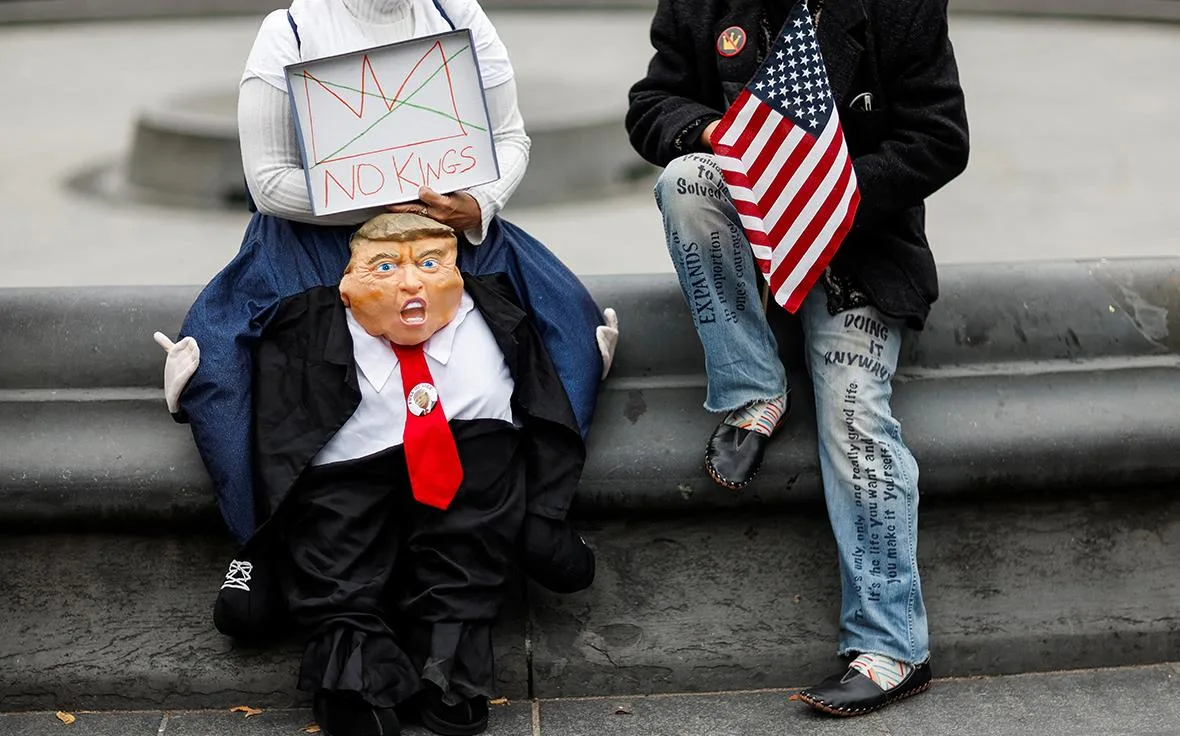 Протесты «No Kings» против Трампа в США. Видео