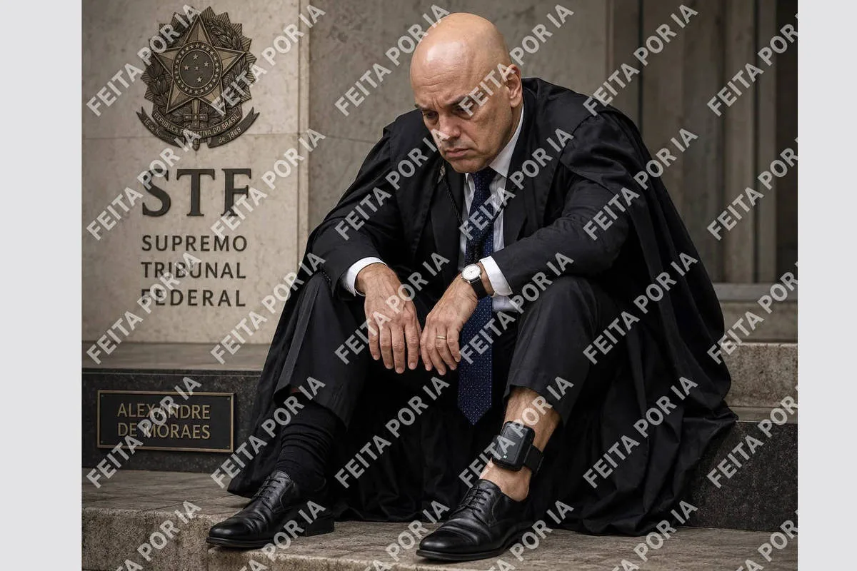 Aliado de Trump publica imagem de IA de Moraes tornozeleira eletrônica e provoca: 'tick tock'