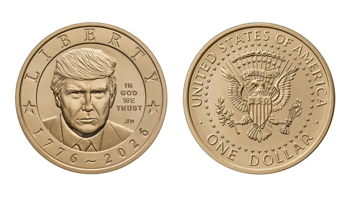 Donald Trump's face appears on new $1 coin to mark US' 250th anniversary