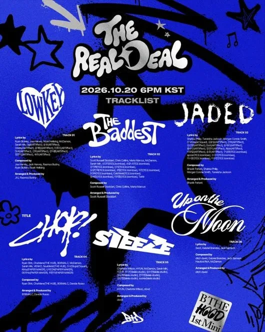'20일 데뷔' 비더후드, 'THE REAL DEAL' 트랙리스트 공개…타이틀곡은 'CHOP!'