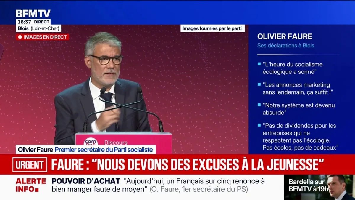 "L'impôt n'est pas une punition, l'impôt n'est pas un gros mot", déclare Olivier Faure, premier secrétaire du PS