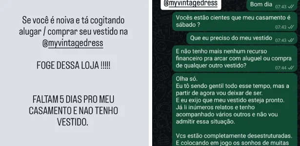 Loja deixa noivas sem vestido em SP e mulheres se revoltam: 'Sem resposta'