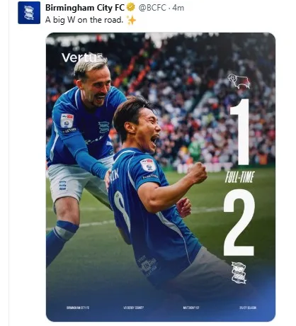 백승호, 교체 투입 4분 만에 시즌 첫 골…버밍엄 2-1 역전승