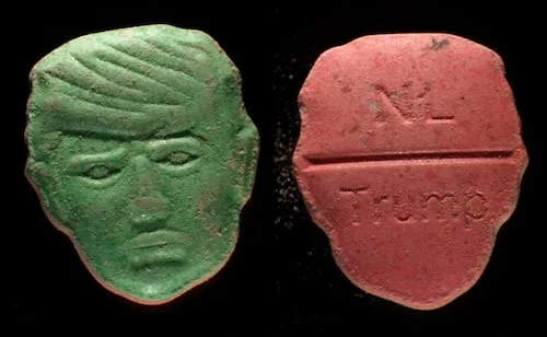 Emiten “alerta roja” por pastillas de éxtasis con forma de Trump; podrían ser letales, “por ningún motivo las usen”