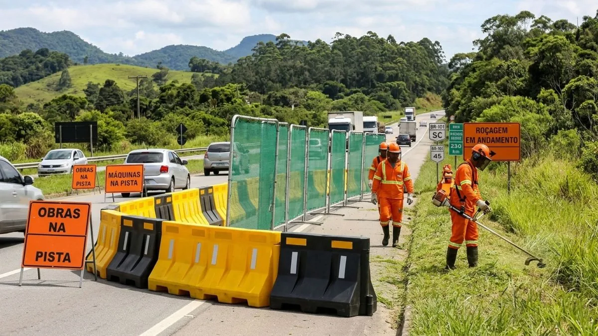 MPF recorre após Justiça negar redes de proteção a motoristas em serviços de roçagem na BR-101 em SC