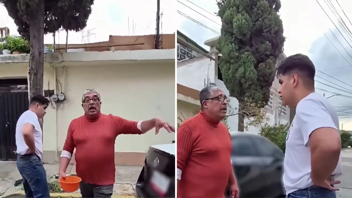 Señor enfrenta a jóvenes que golpearon su auto con un balón y uno de ellos lo amenazó por no devolvérselo