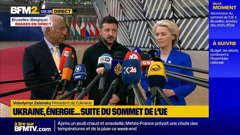 Guerre en Ukraine: Volodymyr Zelensky attend des discussions avec l'UE sur la "défense aérienne et des financements"