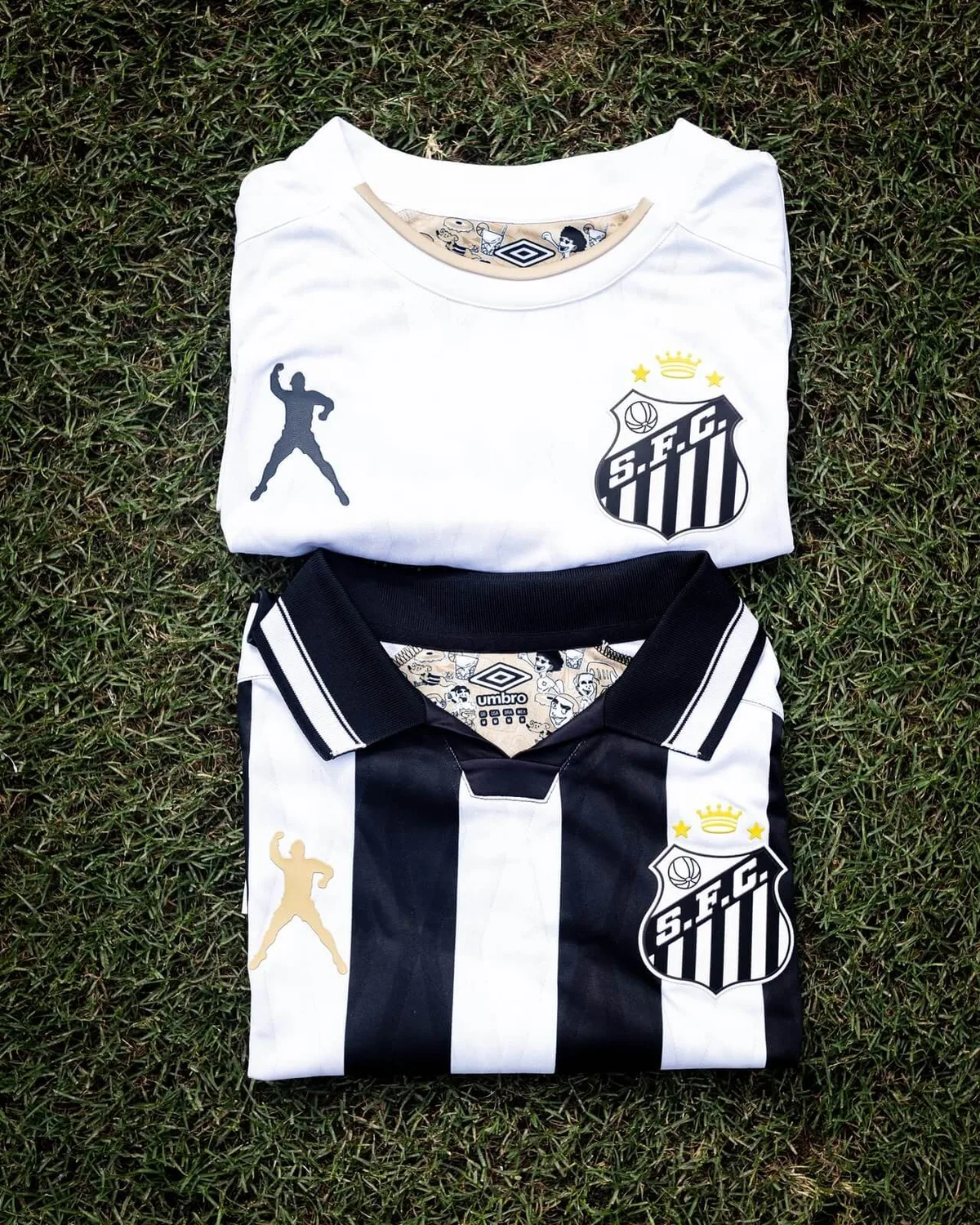 Santos faz parceria com pai de Neymar e lança camisa em homenagem a Pelé; veja fotos