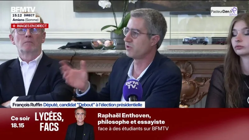 Mobilisation lycéenne: François Ruffin souhaite "l'abandon des poursuites, de Parcoursup et d'un budget qui prévoit de supprimer encore 1.588 postes d'enseignants"
