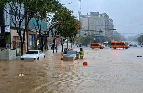 기습 폭우에 태풍급 강풍까지…도로 잠기고 가로수 뽑혀