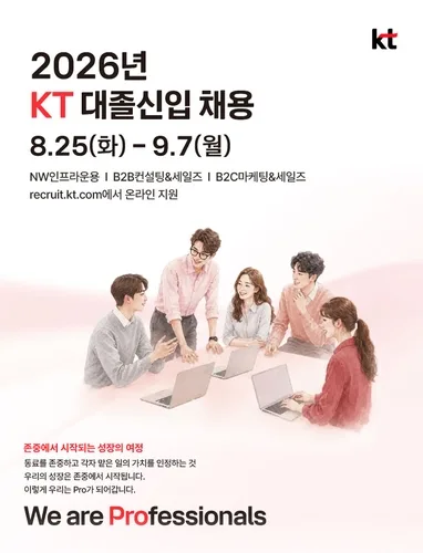 [AI픽] KT, 대졸 신입 채용 확대…"AI 활용 역량 본다"