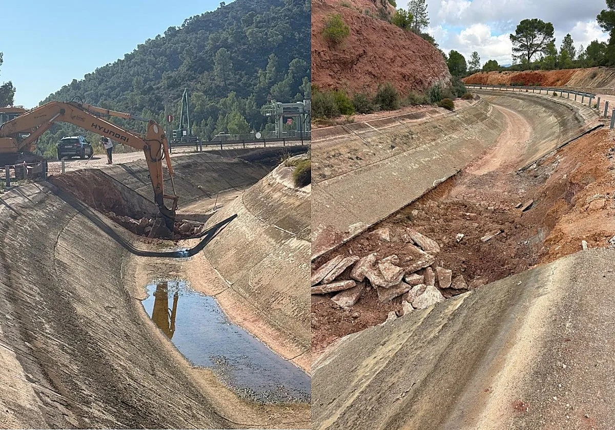 Los regantes denuncian con fotos la lentitud de unas obras para suspender trasvases ya concedidos
