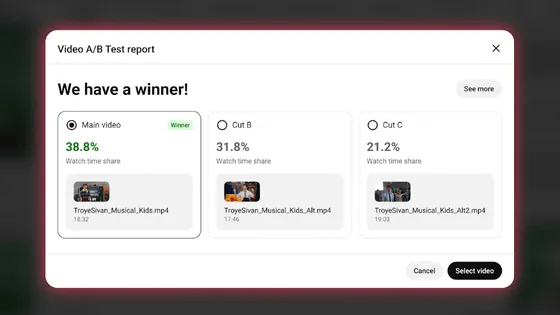 YouTubeが動画のA/Bテスト機能やショートのエピソード化など複数の新機能をまとめて発表