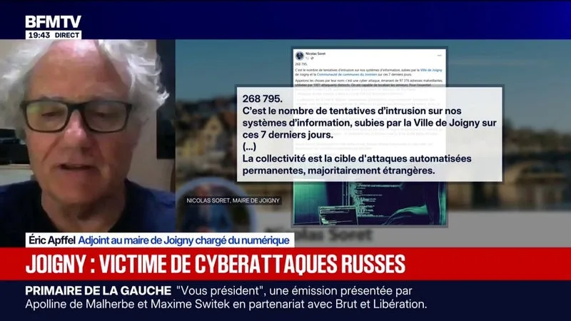 "L'intrusion a été détectée immédiatement": Joigny, une petite ville de Bourgogne, victime de 269.000 attaques infomatiques en une semaine